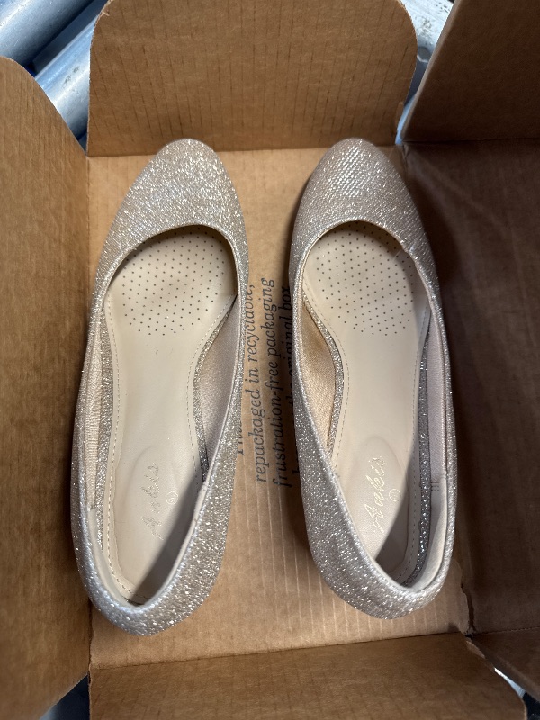Photo 1 of (size 9.5/ used/narrow) Ankis Gold Wedges for Women, Low Heel Women's Wedge Comfortable Closed Toe Women Pumps Dress Shoes -2Inch