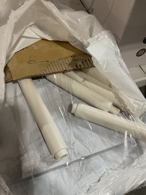 Photo 1 of (unknown if complete) Furinno Turn-N-Tube 3-Tier Rectangular Sofa Side Table, End Table with Open Shelves, White/White