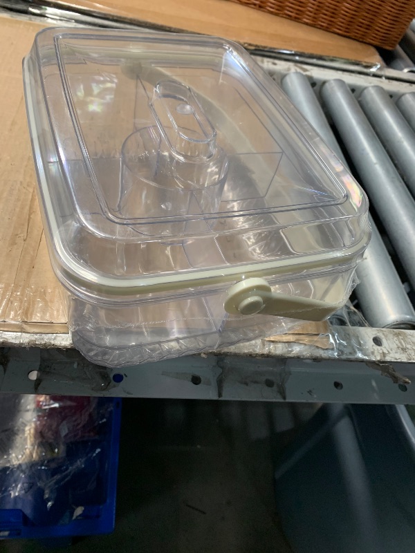 Photo 1 of  Section Snacks Organiser Divided Fruit Serving Tray with Leakproof Lid Ice Compartment PET Kitchen Essential Chilled Snacks Container for Gatherings