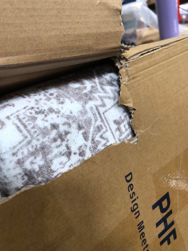 Photo 1 of 12x15 Area Rug for Living Room - Large Soft Washable Rug Easy Clean Low Pile Non Slip Rugs with Rubber Backing Lightweight Vintage Carpet for Bedroom Dining Table Home Office Decor (Light Brown,12x15)