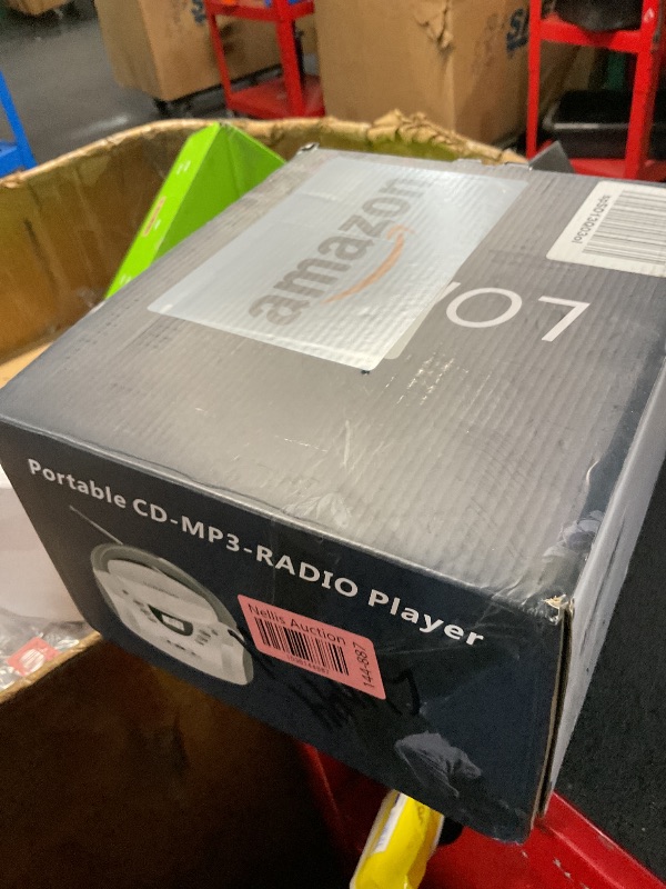 Photo 1 of LONPOO CD Player Portable Boombox with FM Radio/USB/Bluetooth/AUX Input and Earphone Jack Output, Stereo Sound Speaker & Audio Player,White