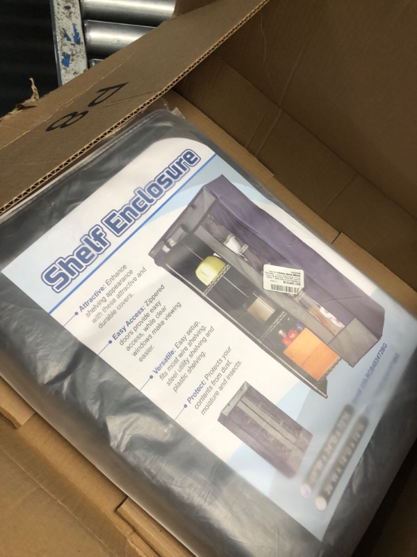 Photo 1 of StorageMax Deluxe Rack Cover – Choose Between Rack Covers That fit 36”W x 18”D x 72”H or 48”W x 24”D x 72”H - Heavy Duty Dustproof Storage Rack Cover for Wire Shelving, Boltless Shelving