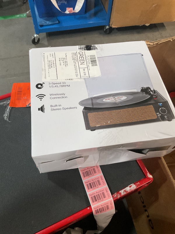 Photo 1 of **NONREFUNDABLE**FOR PARTS OR REPAIR**SEE NOTES**
WOCKODER Vinyl Record Players Vintage Turntable for Vinyl Records with Speakers Belt-Driven Turntables Support 3-Speed, Bluetooth Wireless Playback, Headphone, AUX-in, RCA Line LP Vinyl Players Black