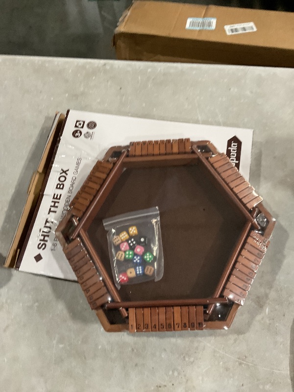 Photo 1 of ropoda 6-Way Shut The Box Game, Upgraded 1-6 Player Shut The Box for Adult and Kids, Shut The Box Game Wooden Dice Game -Addition Training, Fun for Family Game Night-Vintage Style
