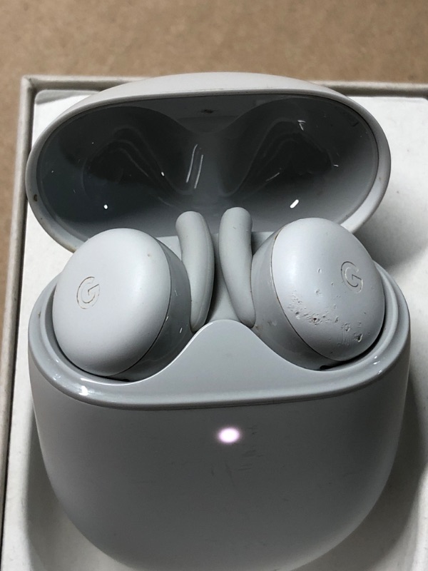 Photo 1 of **DIRTY**Google Pixel Buds- Wireless Earbuds with Active Noise Cancellation – Bluetooth Headphones - Porcelain