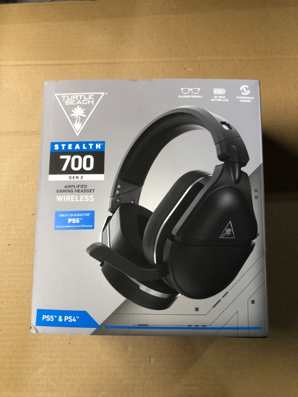 Photo 1 of ***USED - UNABLE TO TEST***
Turtle Beach Stealth 700 Gen 2 Wireless Gaming Headset for PS5, PS4, PS4 Pro, PlayStation & Nintendo Switch Featuring Bluetooth, 50mm Speakers, 3D Audio Compatibility, and 20-Hour Battery - Black