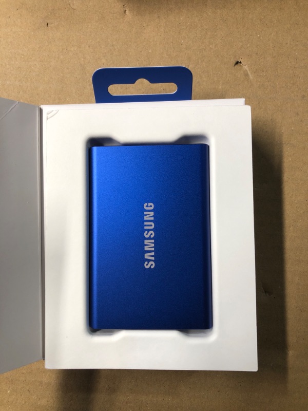 Photo 1 of SAMSUNG T7 Portable SSD, 2TB External Solid State Drive, Speeds Up to 1,050MB/s, USB 3.2 Gen 2, Reliable Storage for Gaming, Students, Professionals, MU-PC2T0H/AM, Blue