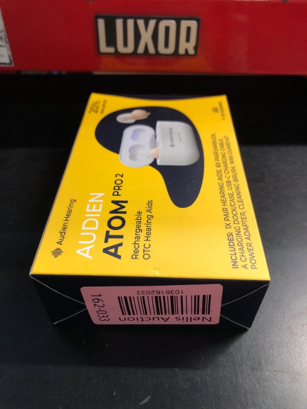 Photo 1 of ***(IMPORTANT SEE NOTES BEFORE BIDDING)***
Audien ATOM PRO 2 Wireless Rechargeable OTC Hearing Aid, Premium Comfort Design and Nearly Invisible