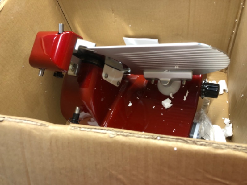 Photo 1 of ***DAMAGED - BENT - MISSING PARTS - SEE COMMENTS***
BESWOOD 10" Premium Chromium-plated Steel Blade Electric Deli Meat Cheese Food Slicer with Serving Plate Commercial and for Home use 240W BESWOOD250RX