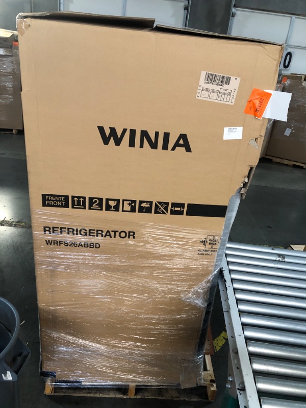 Photo 1 of ***FACTORY SEALED***TRUCK/TRAILER PICKUP***Winia WRFS26ABBD French Door Non-Dispenser Refrigerator, 26.1 Cu.Ft, Black