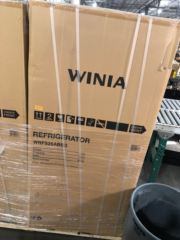 Photo 1 of ***FACTORY SEALED***TRUCK/TRAILER PICKUP***Winia WRFS26ABBD French Door Non-Dispenser Refrigerator, 26.1 Cu.Ft, Black
