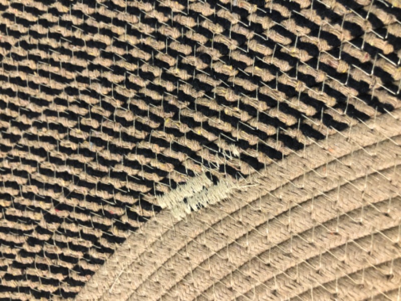 Photo 1 of ***DAMAGED - FLAWED - SEE PICTURES***
MVSUTA Boho Tassel Tan Black 48" Round Washable Chic Bohemian Indoor Hand Woven Cotton Cord Circle Carpet for Living Room Soft Area Rugs,4' Round