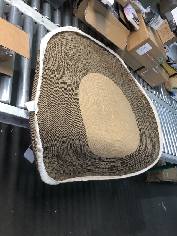 Photo 1 of ***DAMAGED - FLAWED - SEE PICTURES***
MVSUTA Boho Tassel Tan Black 48" Round Washable Chic Bohemian Indoor Hand Woven Cotton Cord Circle Carpet for Living Room Soft Area Rugs,4' Round