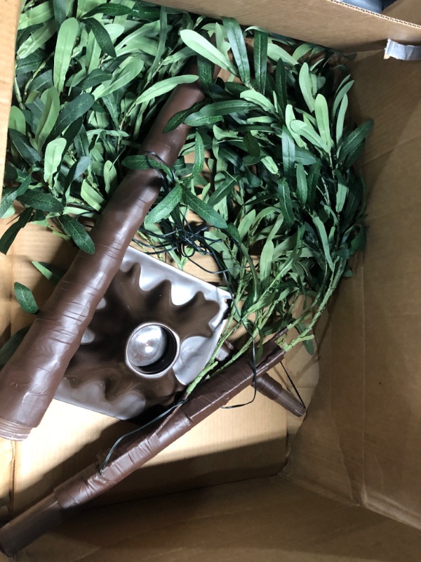 Photo 1 of Lighted Olive Tree Plug-in 6FT 300 Warm LED Light up Trees Decor Indoor, Lighted Trees for Indoor Decor Wedding Christmas Holiday Home Decoration (Olive Tree)