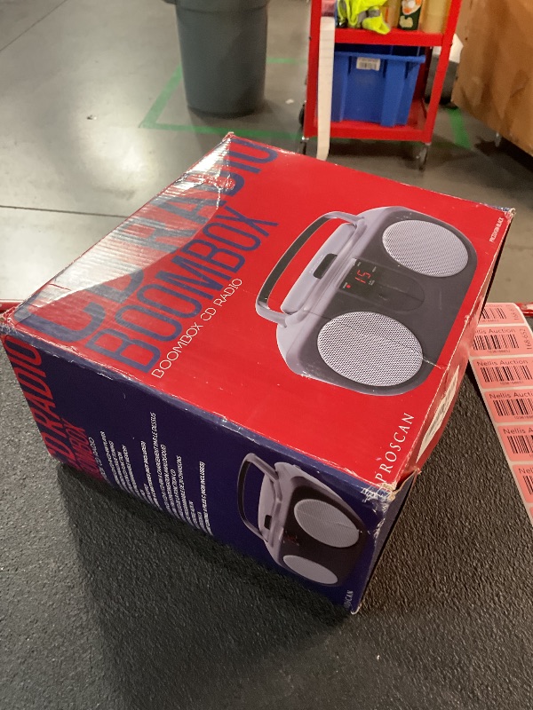 Photo 1 of PROSCAN ELITE Portable AM/FM Radio With CD Player (BLACK) - Retro Boombox Speaker, CD Player, AM/FM Radio, AUX Audio Device Player For Home & Travel