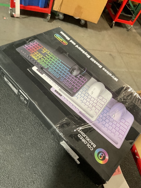 Photo 1 of Wireless Keyboard and Mouse Combo, 9 Backlit Effects, Wrist Rest, Phone Holder, 2.4G Lag-Free Ergonomic Keyboards, Rechargeable Silent Cordless Set for Computer, Laptop, Mac, Windows -SABLUTE?Pink?