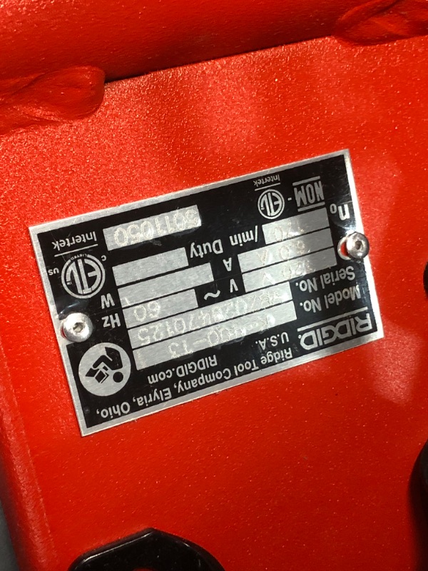 Photo 1 of ***USED - INCOMPLETE - SEE PICTURES - UNABLE TO VERIFY FUNCTIONALITY***
RIDGID 26998 Model K-400 Drain Cleaning 120-Volt Drum Machine Kit with C-45IW 1/2" x 75' Cable, White, Black, Red