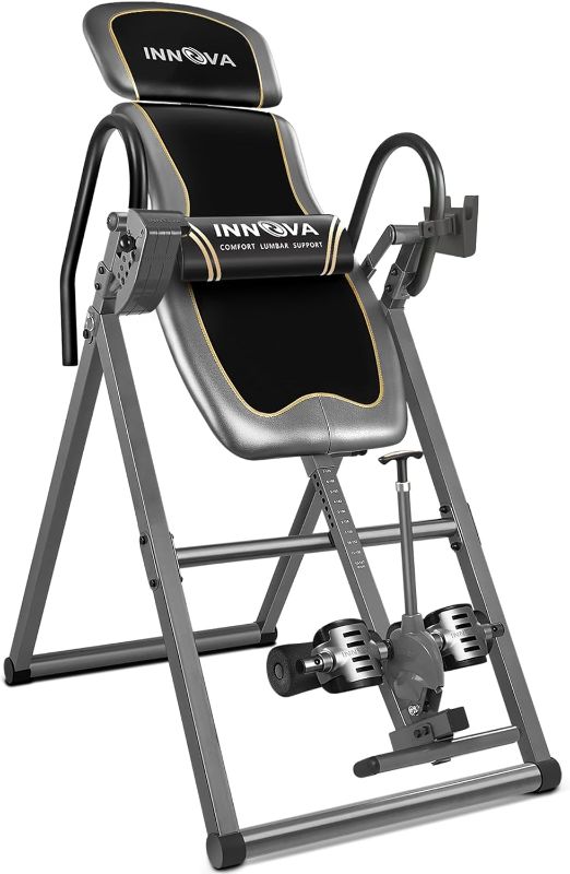 Photo 1 of ***USED - LIKELY MISSING PARTS - UNABLE TO VERIFY FUNCTIONALITY***
Innova Inversion Table with Adjustable Headrest, Reversible Ankle Holders, and 300 lb Weight Capacity