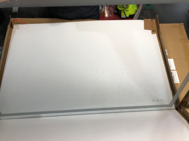 Photo 1 of ***looks new***LED Bathroom Mirror, 32x48 Inch White Framed Gradient Front and Backlit Vanity Mirror, Anti-Fog, Dimmable, Wall Mounted Horizontal/Vertical Lighted Mirror, LED Vanity