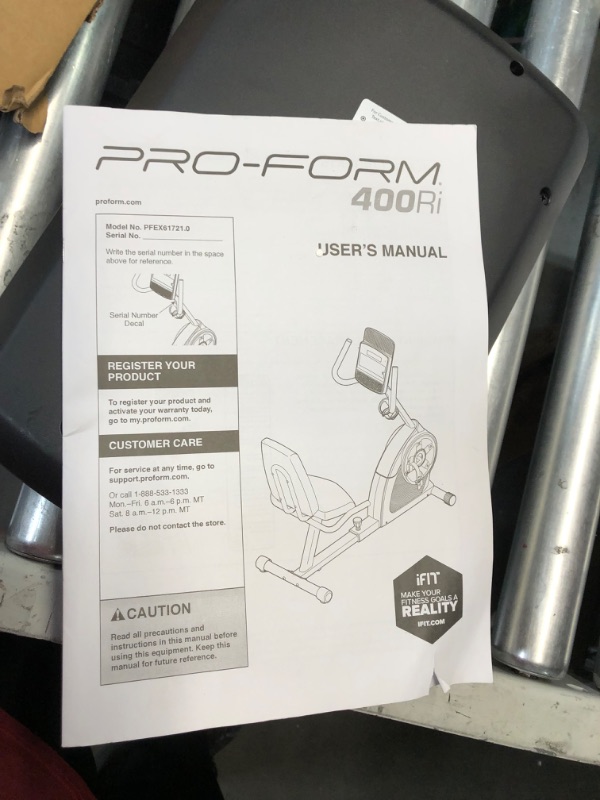 Photo 1 of ***HEAVILY USED - PREVIOUSLY OPENED - INCOMPLETE - MISSING PARTS - SEE PICTURES***
ProForm Recumbent Exercise Bike 400 Ri - Black, 8 Resistance Levels, Magnetic, Foldable