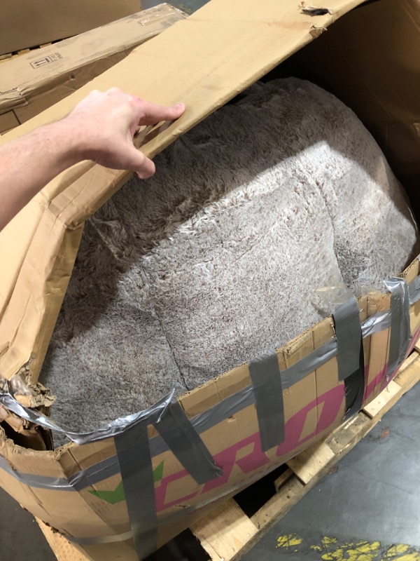 Photo 1 of Hobestluk Bean Bag Chairs Large Bean Bag Couch for Adults Stuffed Sofa Chair Comfy Giant Bean Bag Chair with Spacious Design for Reading, Playing or Relaxing (Brown)