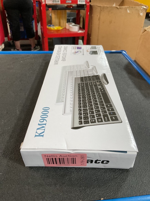 Photo 1 of Wireless Keyboard and Mouse Ultra Slim Combo, TopMate 2.4G Silent Compact USB 2400DPI Mouse and Scissor Switch Keyboard Set with Cover, 2 AA and 2 AAA Batteries, for PC/Laptop/Windows/Mac - Gray Black