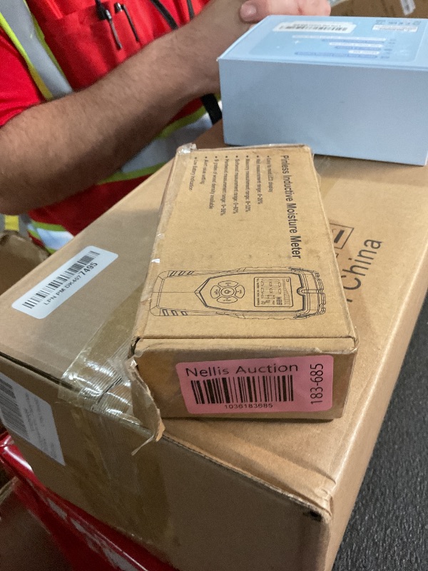 Photo 1 of General Tools MMD4E Digital Moisture Meter, Water Leak Detector, Moisture Tester, Pin Type, Backlit LCD Display With Audible and Visual High-Medium-Low Moisture Content Alerts, Grays