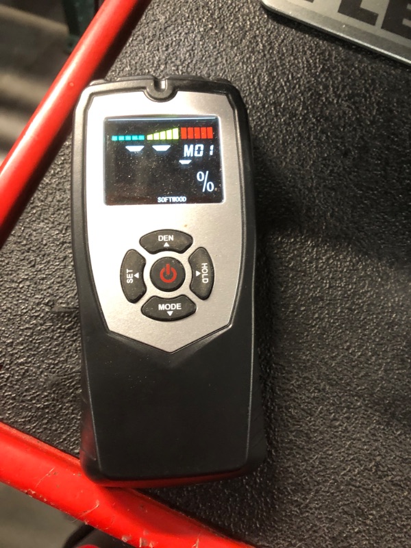 Photo 1 of General Tools MMD4E Digital Moisture Meter, Water Leak Detector, Moisture Tester, Pin Type, Backlit LCD Display With Audible and Visual High-Medium-Low Moisture Content Alerts, Grays