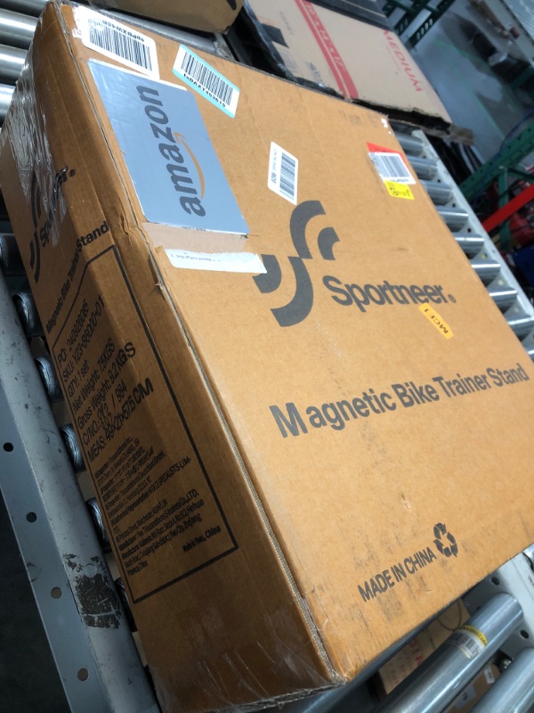 Photo 1 of Sportneer Bike Trainer - Magnetic Stationary Bike Stand for 26-28" & 700C Wheels - Adjustable 6 Level Resistance Bike Trainer Stand for Indoor Riding with Quick Release Lever & Front Wheel Riser Block