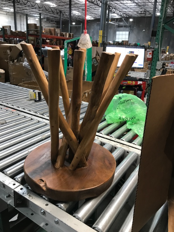 Photo 1 of WELLAND 16" Teak Wood Stick Leg End Table