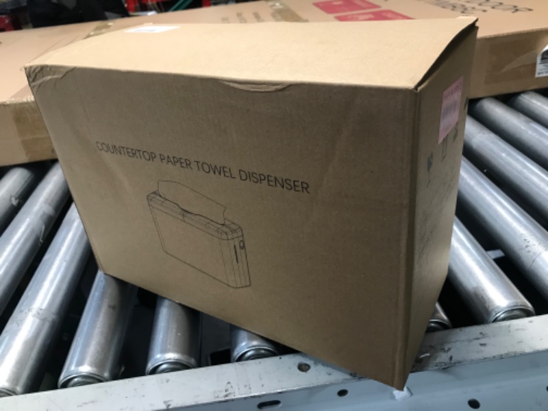 Photo 1 of Multifold Paper Towel Dispenser Countertop, Hand Towel Dispenser for Bathroom, Single Sheet Dispensing White