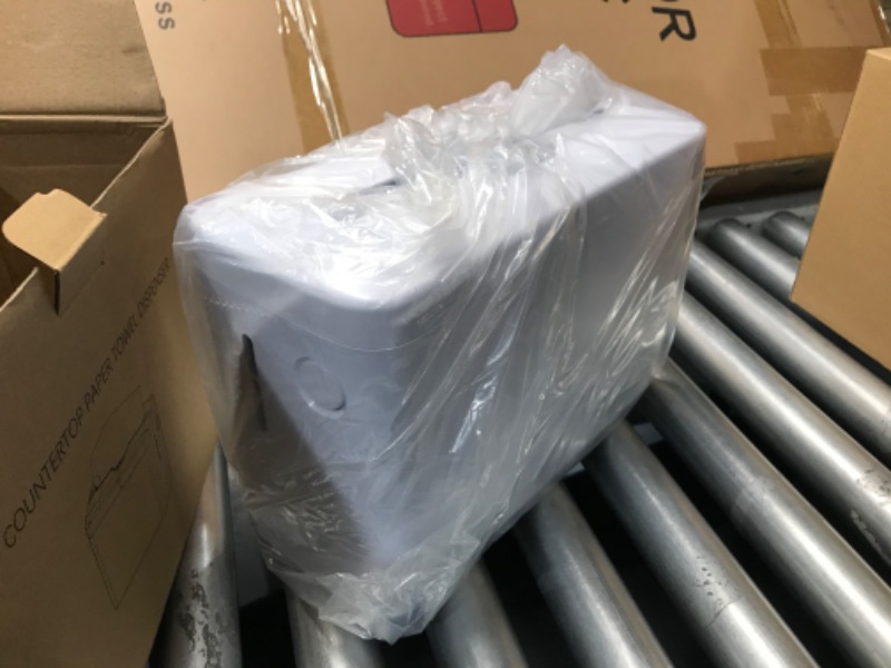 Photo 1 of Multifold Paper Towel Dispenser Countertop, Hand Towel Dispenser for Bathroom, Single Sheet Dispensing White