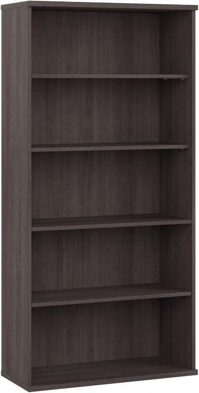 Photo 1 of ***TRUCK/TRAILER PICKUP ONLY*** Bush Business Furniture Studio C Tall 5 Shelf Bookcase with Doors in Storm Gray, Large Bookshelf Cabinet for Home or Professional Office
