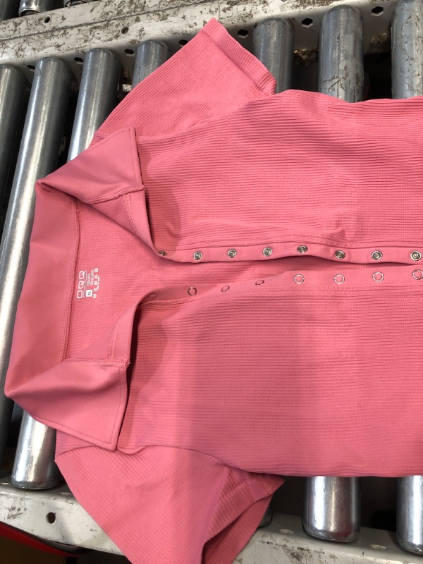 Photo 1 of ***STOCK PHOTO REFERENCE ONLY*** OQQ Women's 2 Piece Bodysuits Sexy Ribbed One Piece Square Neck Short Sleeve Bodysuits Hide pink White size: xl