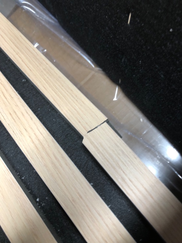 Photo 1 of ***USED - DAMAGED - SEE PICTURES***
4 Pack Wood Wall Panels, MDF Soundproof 3D Wall Paneling for Interior Wall Decor, Wood Textured Acoustic Fluted Accent Wall Panel,Sound Absorbing, Natural Oak, 94 Inch, ?94.49 x 11.5 x 0.83 inches