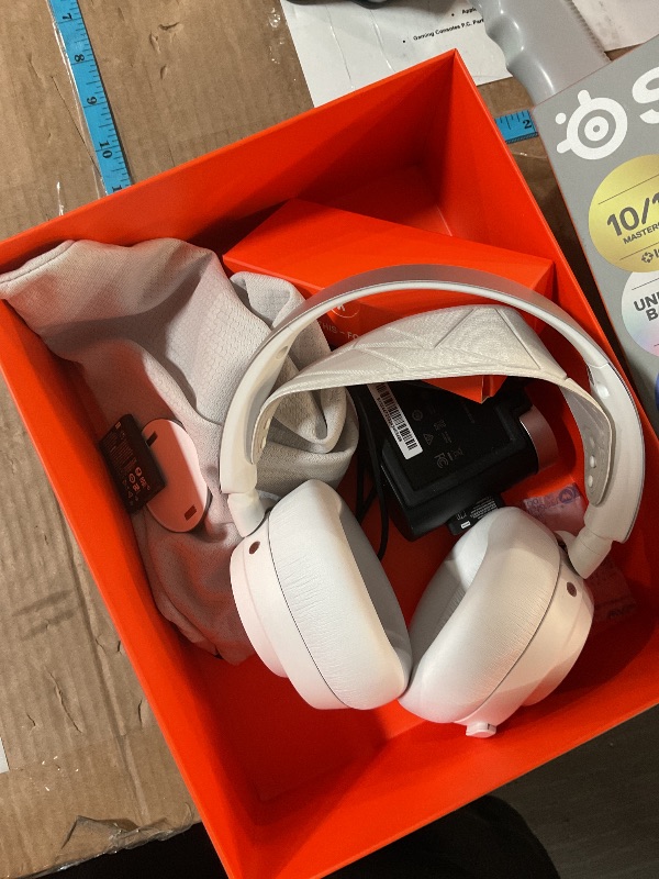 Photo 1 of SteelSeries Arctis Nova Pro Wireless Multi-System Gaming Headset - Neodymium Magnetic Drivers - Active Noise Cancellation - Infinity Power System - Gen 2 Mic - PC, PS5, PS4, Switch, Mobile - White