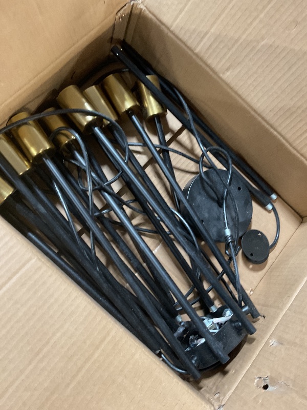 Photo 1 of ***(STOCK PHOTO FOR REFERENCE ONLY)***
HOXIYA DIMMABLE Plug in Chandelier with Cord 25.6", Black and Gold 6 Light Modern Farmhouse Chandelier for Dining Room, Rustic Retro Hanging Ceiling Lighting Pendant Light Outdoor Gazebo Porch Bedroom