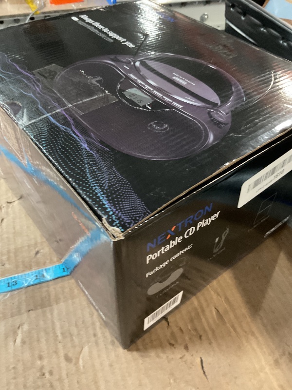 Photo 1 of Nextron Portable Stereo CD Player Boombox with AM/FM Radio, Bluetooth, USB, AUX-in, Headphone Jack, CD-R/RW and MP3 CDs Compatible, Clear and Full Sound with Bass Boost, AC/Battery Operated – Black
