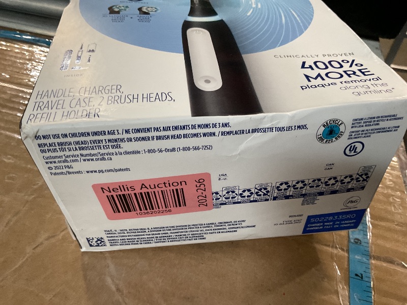 Photo 1 of Oral-B iO Deep Clean Rechargeable Electric Powered Toothbrush, Black with iO Series 3 Limited, 2 Brush Heads and Travel Case - Pressure Sensor to Protect Gums - 3 Cleaning Settings - 2 Minute Timer