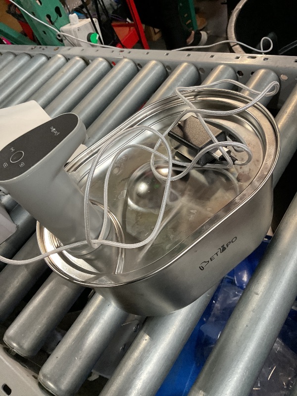 Photo 1 of (Sold for parts) Wireless Cat Water Fountain Stainless Steel, 108oz/3.2L Cat Fountain Battery Operated, Cordless Automatic Cat Fountain