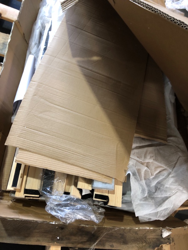 Photo 1 of **Partial Set, box 1 only unknown total boxes, Nonrefundable*** YITAHOME Queen Size Bed Frame Velvet Upholstered Platform Bed Frame with Golden Plating Trim,51.2" High Tall Headboard Modern Bed Frame/No Box Spring Required/Wood Slat/Gray