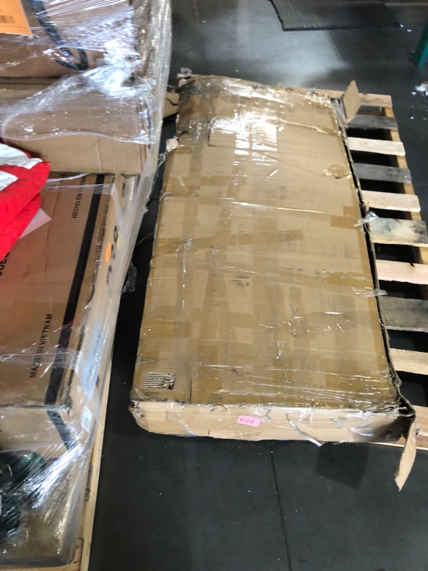 Photo 1 of **Partial Set, box 1 only unknown total boxes, Nonrefundable*** YITAHOME Queen Size Bed Frame Velvet Upholstered Platform Bed Frame with Golden Plating Trim,51.2" High Tall Headboard Modern Bed Frame/No Box Spring Required/Wood Slat/Gray