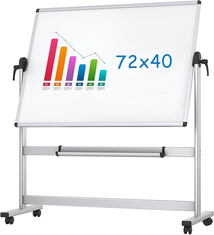 Photo 1 of ***DAMAGED - WARPED - SEE PICTURES***
VIZ-PRO Double-Sided Magnetic Mobile Whiteboard,72 x 40 Inches Aluminium Frame and Stand
