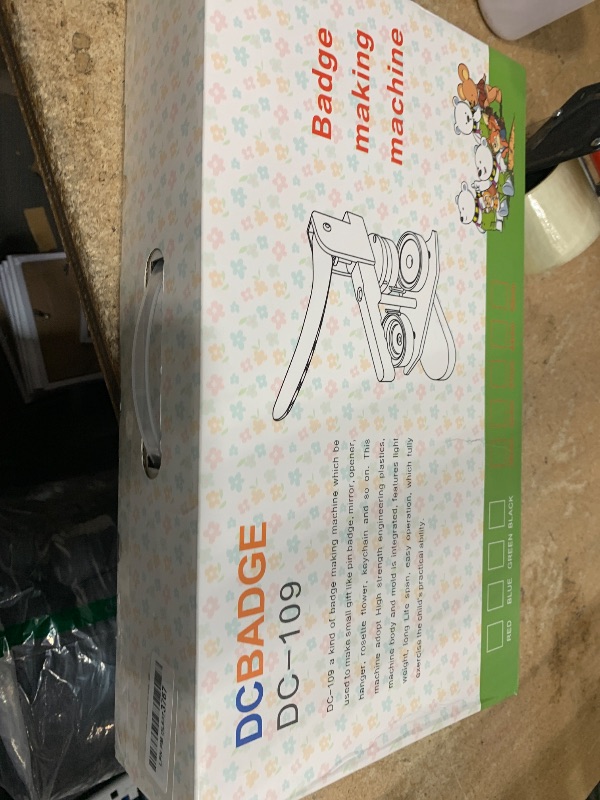 Photo 1 of MK.Bear Fridge Magnet Button Maker Machine, 50mm/1.97 inch Square-Shaped Pin Maker Machine for Refrigerator Magnet, DIY Square Button Press Machine with 100 Pcs Fridge Magnet Button Maker Supplies