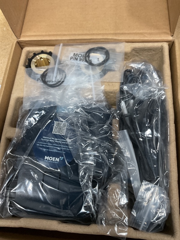 Photo 1 of Moen Flo Smart Water Monitor and Automatic Shutoff Sensor, Wi-Fi Connected Water Leak Detector for 1-Inch Diameter Pipe, 900-006