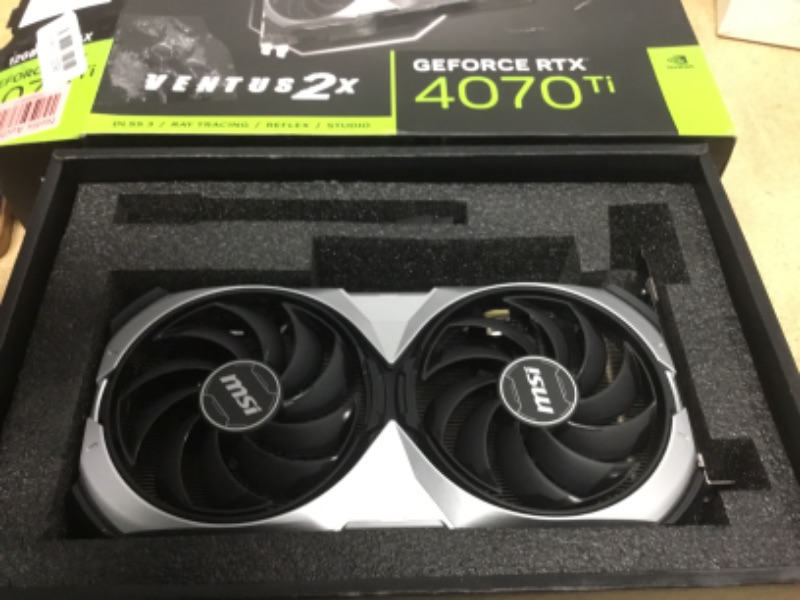 Photo 1 of MSI Gaming GeForce RTX 4070 Ti 12GB GDRR6X 192-Bit HDMI/DP Nvlink TORX Fan 4.0 Ada Lovelace Architecture Graphics Card (RTX 4070 Ti Ventus 2X 12G OC), Black