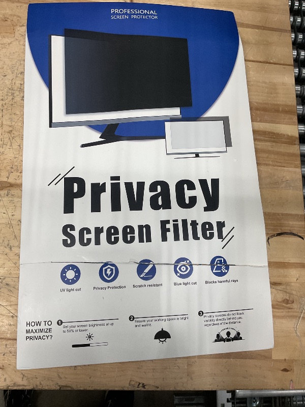 Photo 1 of [2-Pack] 22 Inch Privacy Screen for Computer Monitor 16:10 Aspect Ratio, Eye Protection Anti Blue Light Glare Shield, 22inch Removable Black Blackout Anti Spy Desktop Security Private Filter