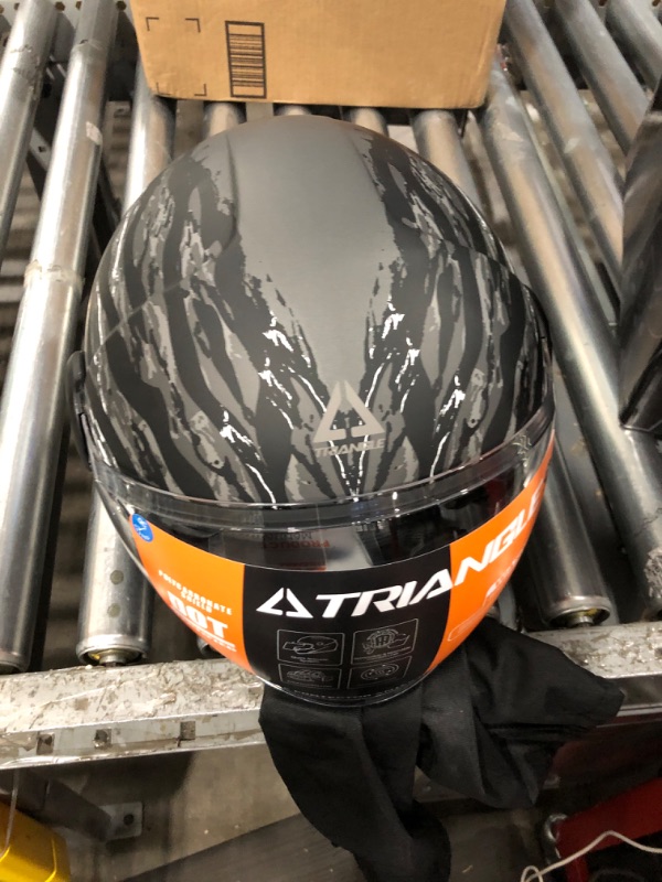 Photo 1 of (FAIR) (MOUTH PART DOENS'T STAY ATTACHED)  TRIANGLE Full Face Motorcycle Helmets,Off-Road Motocross Helmet for Men & Women,Dual Visor with Internal Tinted Sunshield,Open Face 3/4 Adult Racing Helmet DOT Approved(XL)