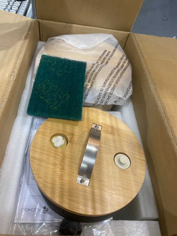 Photo 1 of FACHIOO All Glass Gravity Fed Water Filter System, Off Grid Home Emergency Water Filtration System, 2.25 Gallon Multifunctional Water Purifier with 2 Ceramic Filter, Wooden Cover & Wooden Stand