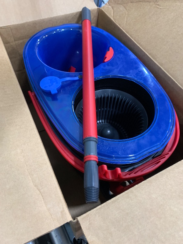Photo 1 of **used, no mop head** O-Cedar EasyWring RinseClean Microfiber Spin Mop & Bucket Floor Cleaning System, Grey